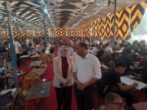 نائب رئيس جامعة بنها تتفقد سير امتحانات كلية علوم الرياضة