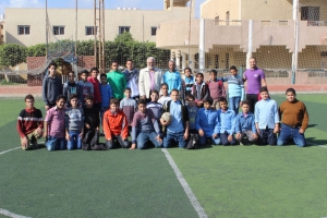مشاركة كلية التربية الرياضية بقافلة رياضية ضمن قوافل الجامعة لقرية الأحراز