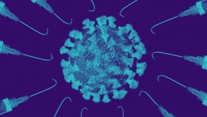 تطعيم اعضاء هيئة التدريس والجهاز الاداري للجامعة المشاركين في اعمال المراقبة  ضد فيروس كورونا