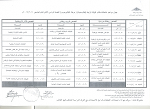 جدول امتحانات النظرى للفرقة الرابعة للفصل الدراسى الثانى 2015/2014