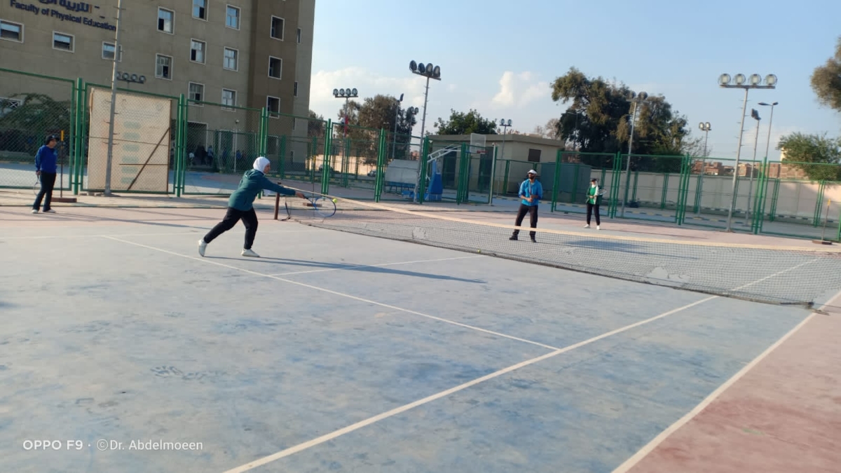فعاليات تدريب أكاديمية التنس على  ملاعب كلية التربية الرياضية - جامعة بنها