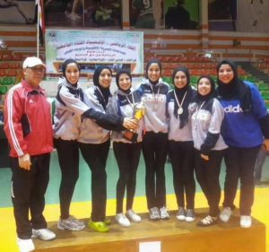 حصول المركز الاول والميدالية الذهبية  فتيات جامعة بنها في اولمبياد الفتاه الجامعية بشرم الشيخ