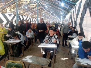 تفقد السيد الاستاذ الدكتور  عميد كلية علوم الرياضة جامعة بنها للاولى ايام الاختبارات